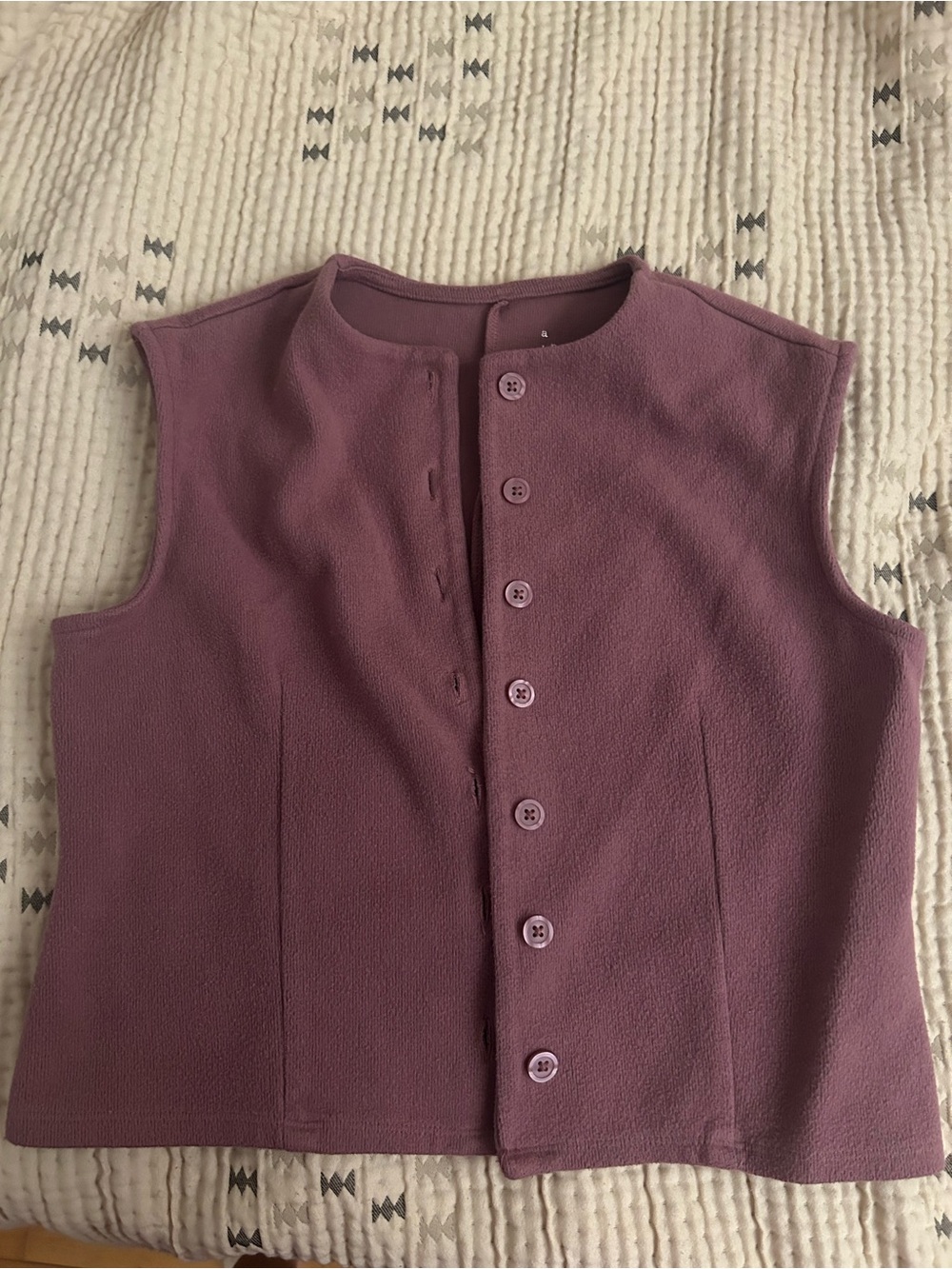 a new day Mauve Soft fleece button vest cardigan